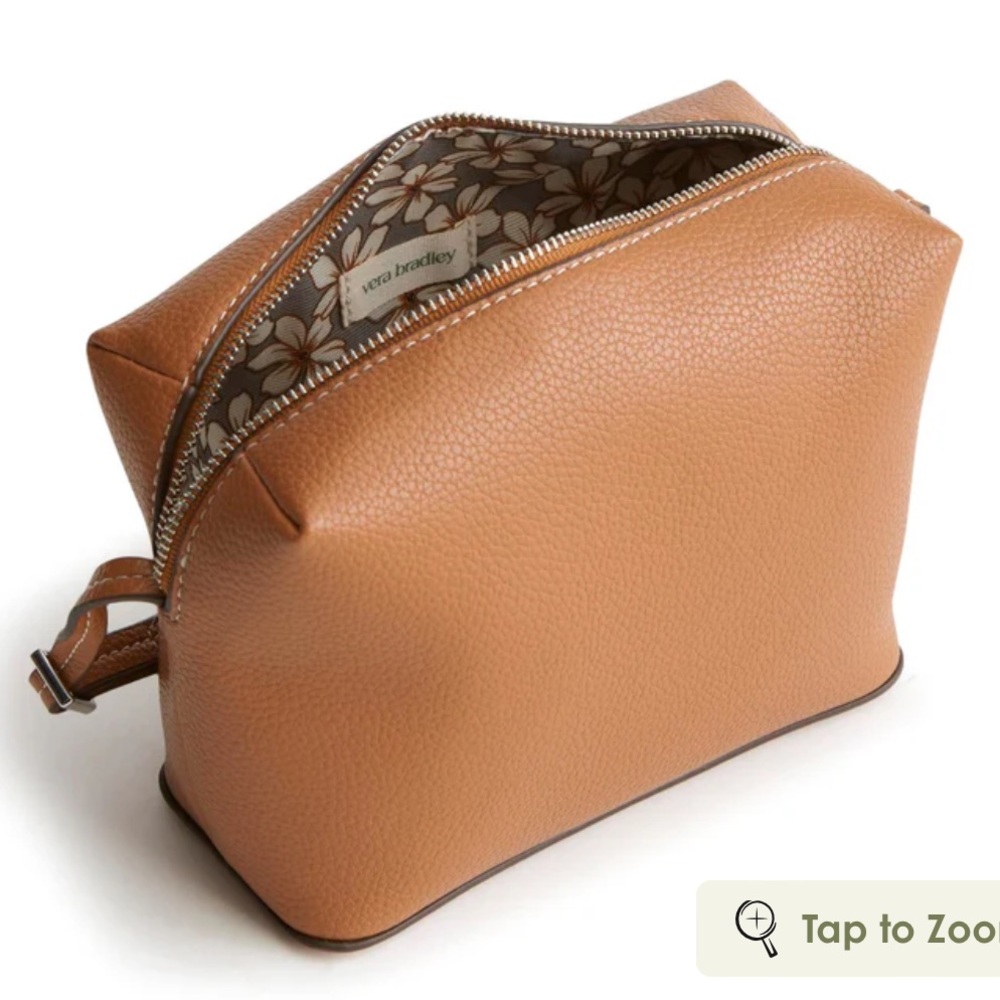 Vera Bradley Chestnut Faux Leather Camera Crossbody Bag